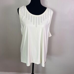 Ascend Womens XXL Whisper White Run Bike Tank Top Perforated Athletic Sleeveless